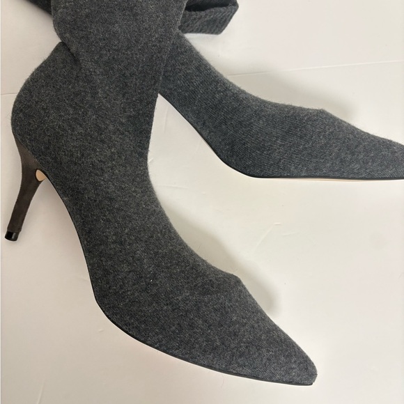 Zara Charcoal Heeled Boots - Picture 5 of 7